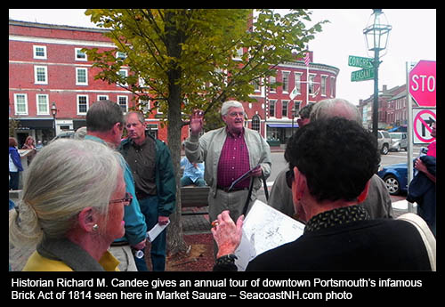 Richard Candee conducts tour of downtown Brick Act / J. Dennis Robinson photo