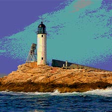 White Island Light at the Isles of Shoals has been powered by a series of fuel sources, to be explained at the Energy at the Shoals weekend 
