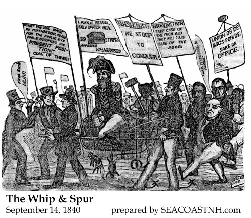 Whip and Spur cartoon about the Whig Party in 1840