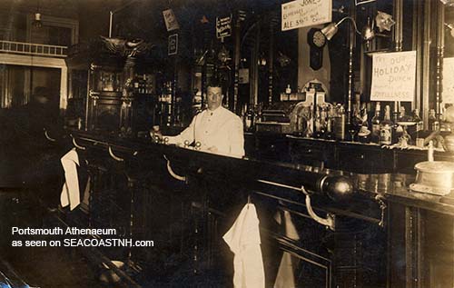 Unidentified Portsmouth, NH bar counter circa 1911/ Portsmouth Athenaeum photo 