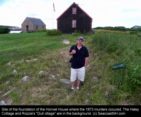 Honvet_House site on Smuttynose (photo of Bill Roy by J. Dennis Robinson)