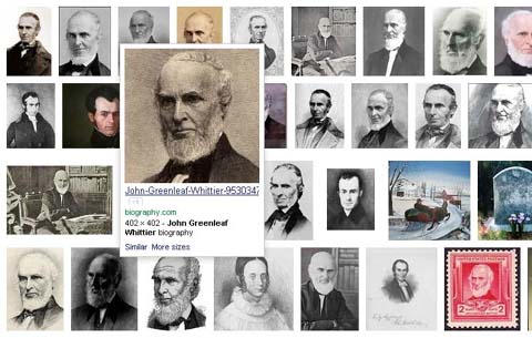 Photos of John Greeleaf Whittier on Google Images / Courtesy SeacoastNH.com 