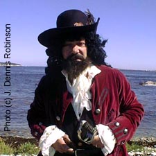 Actor posing as Blackbeard for History Channel by J. Dennis Robinson at SeacoastNH.com