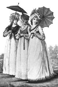 Empire style dresses in fashion in the early 1800s