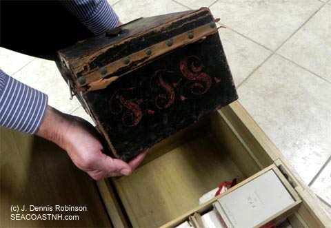 The original storage box from the Portsmouth Federal Fire Society / J. Dennis Robinson photo
