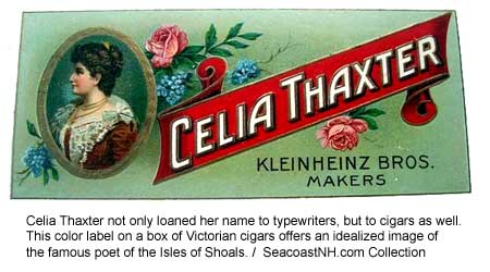 Celia Thaxter on cigar box label (c) SeacoastNH.com Collection