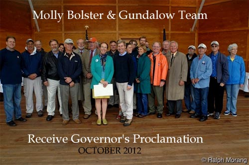 Molly Bolster and Gundalwo Team receive Gov. Lynch proclamation / Ralph Morang photo