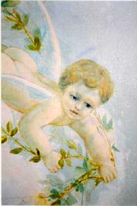 Painted cherub by photographer Stephen Gianotti